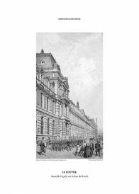 Plakat, grafika przedstawiająca dawny pałac w Paryżu.